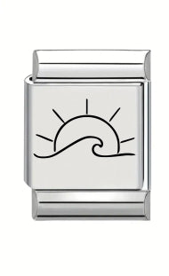 13mm Laser Engraved Charm - Sun Wave