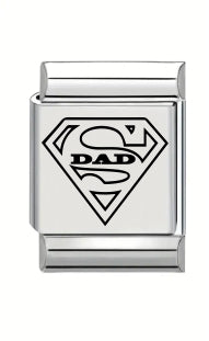13mm Laser Engraved Charm - Super Dad