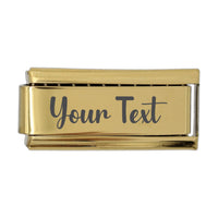 9mm Gold Engraved Personalized Superlink Italian charm