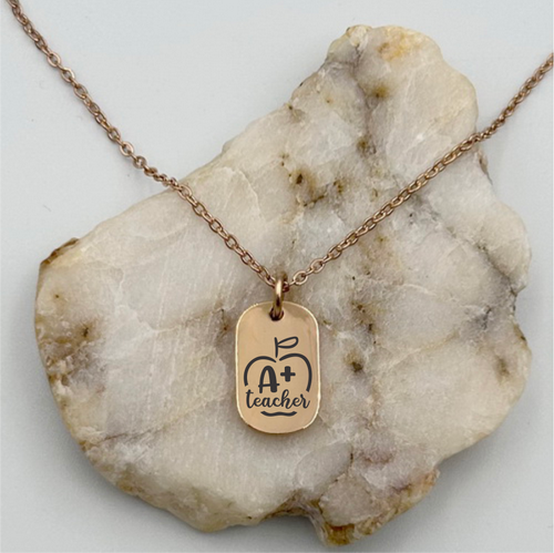 Oval A+ Teacher Necklace