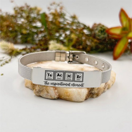 Teacher Inspirational Element Mesh Bracelet