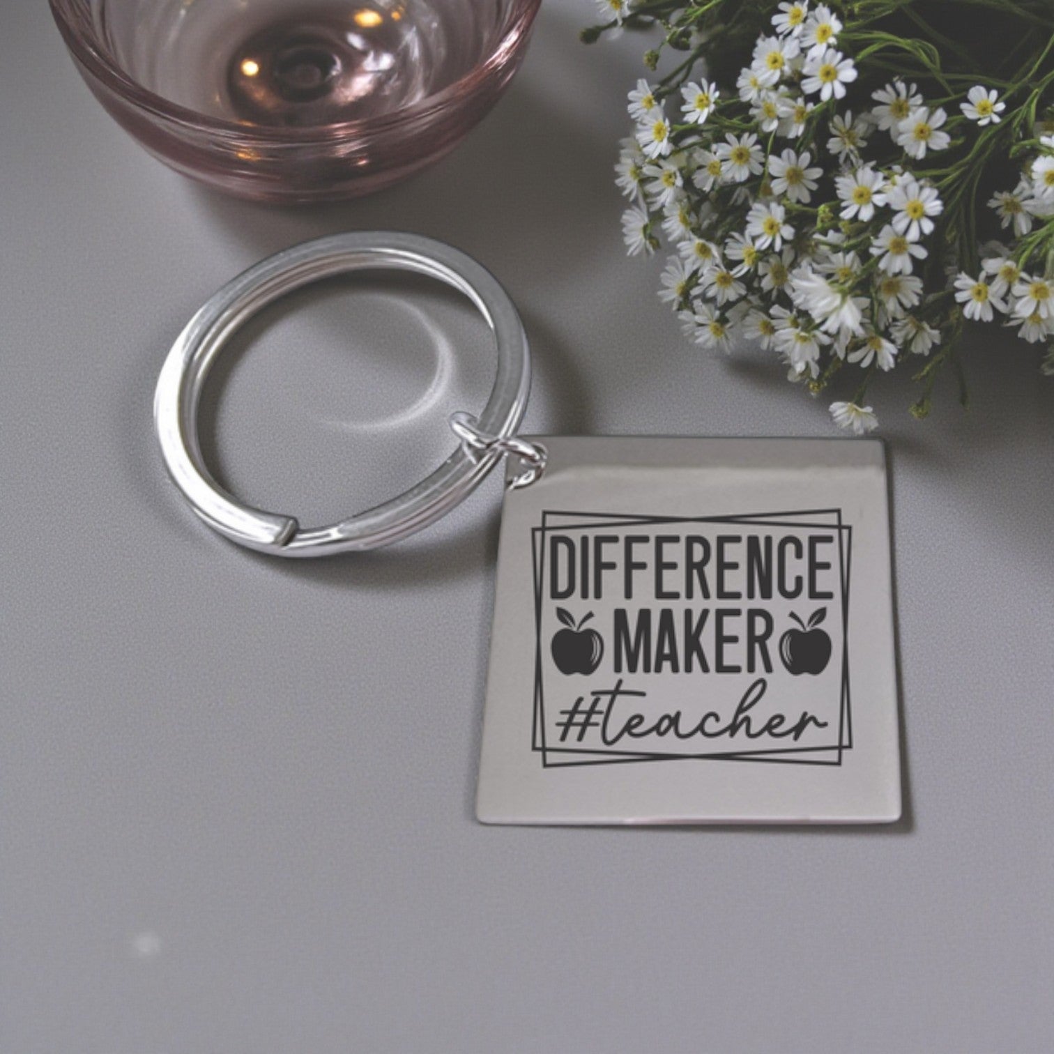 Difference Maker Teacher Keyring (Optional engraving on back)