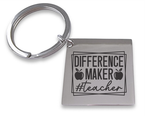Difference Maker Teacher Keyring (Optional engraving on back)