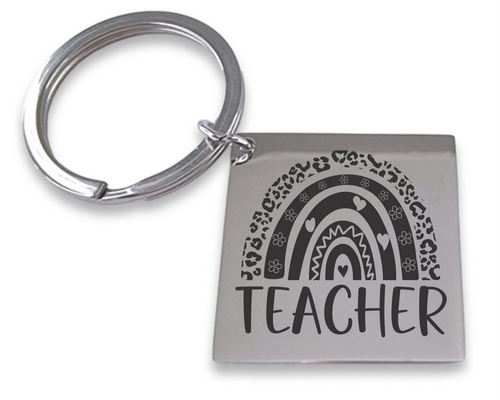 Rainbow Teacher Keyring