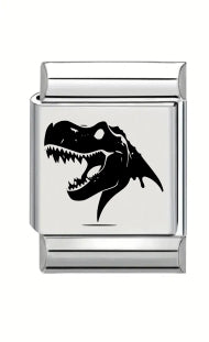 13mm Laser Engraved Charm - T-Rex