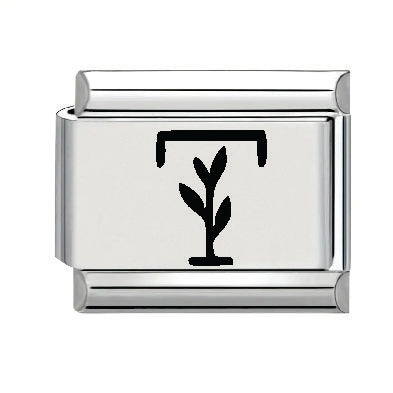 9mm Laser Italian Charm - Letter T