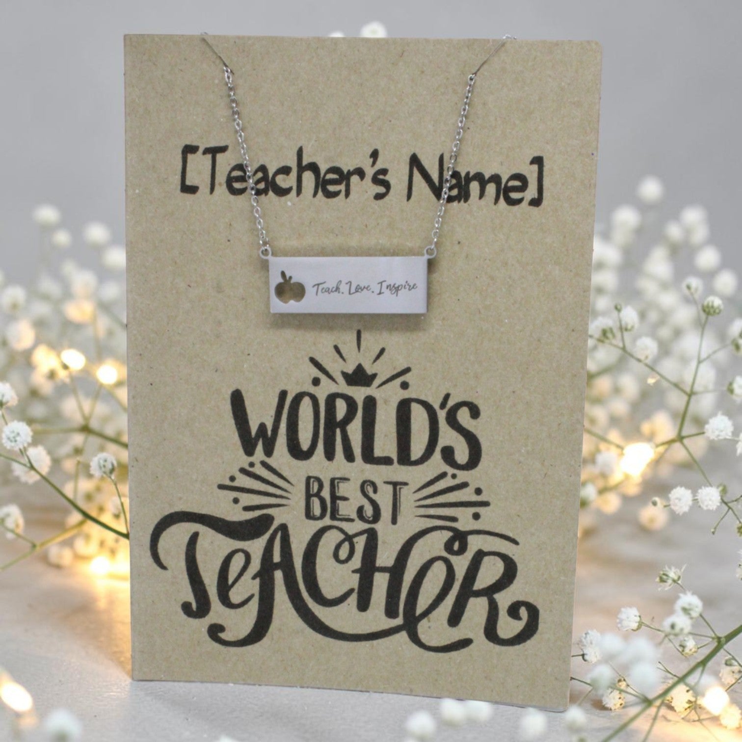 Teach Love Inspire Pendant & Chain - Card 60