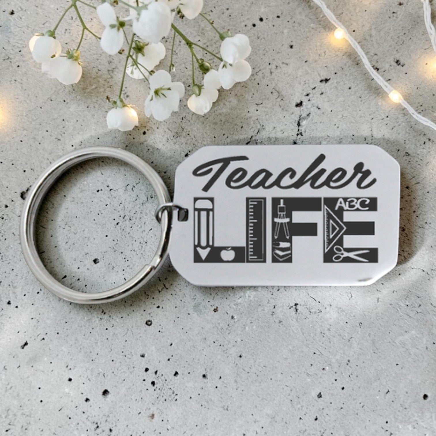 Teacher Life Engraved Keyring