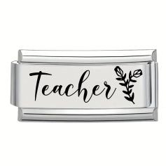 9mm Laser Italian Charm - Teacher Superlink