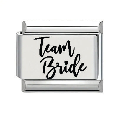 9mm Laser Italian Charm - Team Bride