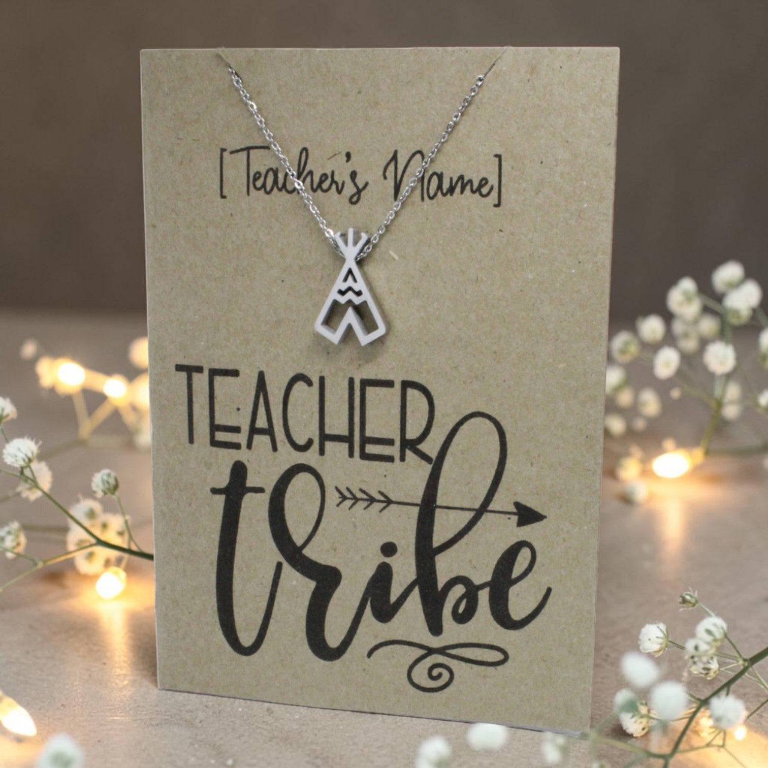Teepee Pendant & Chain - Card 64 (Click product to customize)