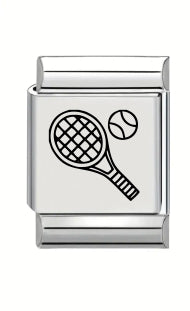13mm Laser Engraved Charm - Tennis