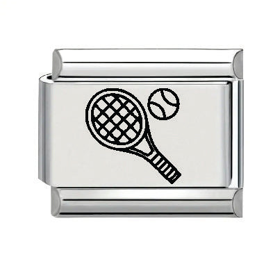 9mm Laser Italian Charm - Tennis