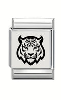 13mm Laser Engraved Charm - Tiger
