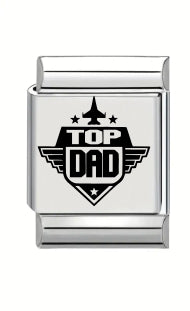 13mm Laser Engraved Charm - Top Dad