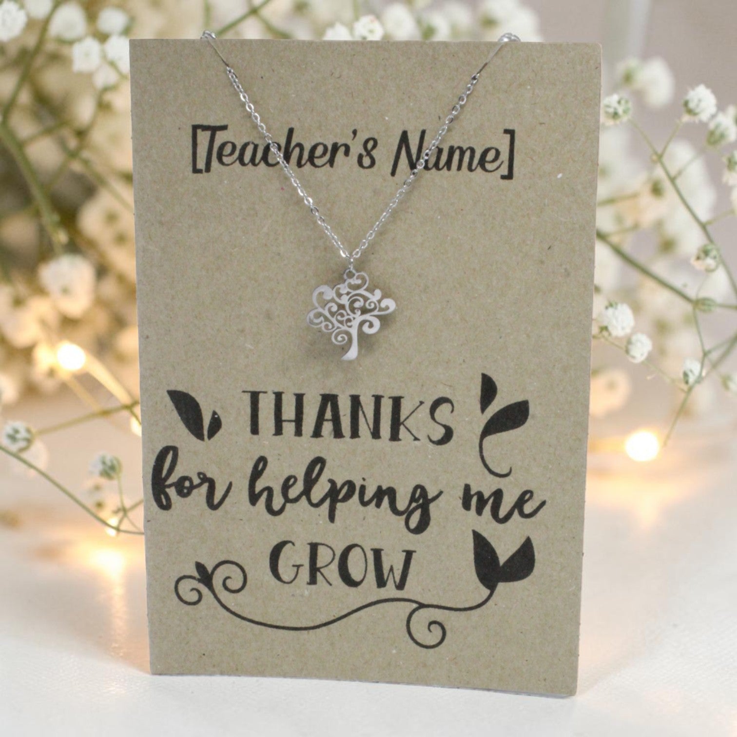 Tree Pendant & Chain - Card 59 (Click to personalize)