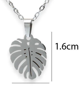 Monstera Leaf Pendant & Chain - Card 519