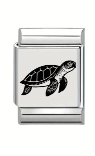 13mm Laser Engraved Charm - Turtle