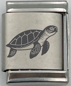 13mm Laser Engraved Charm - Turtle