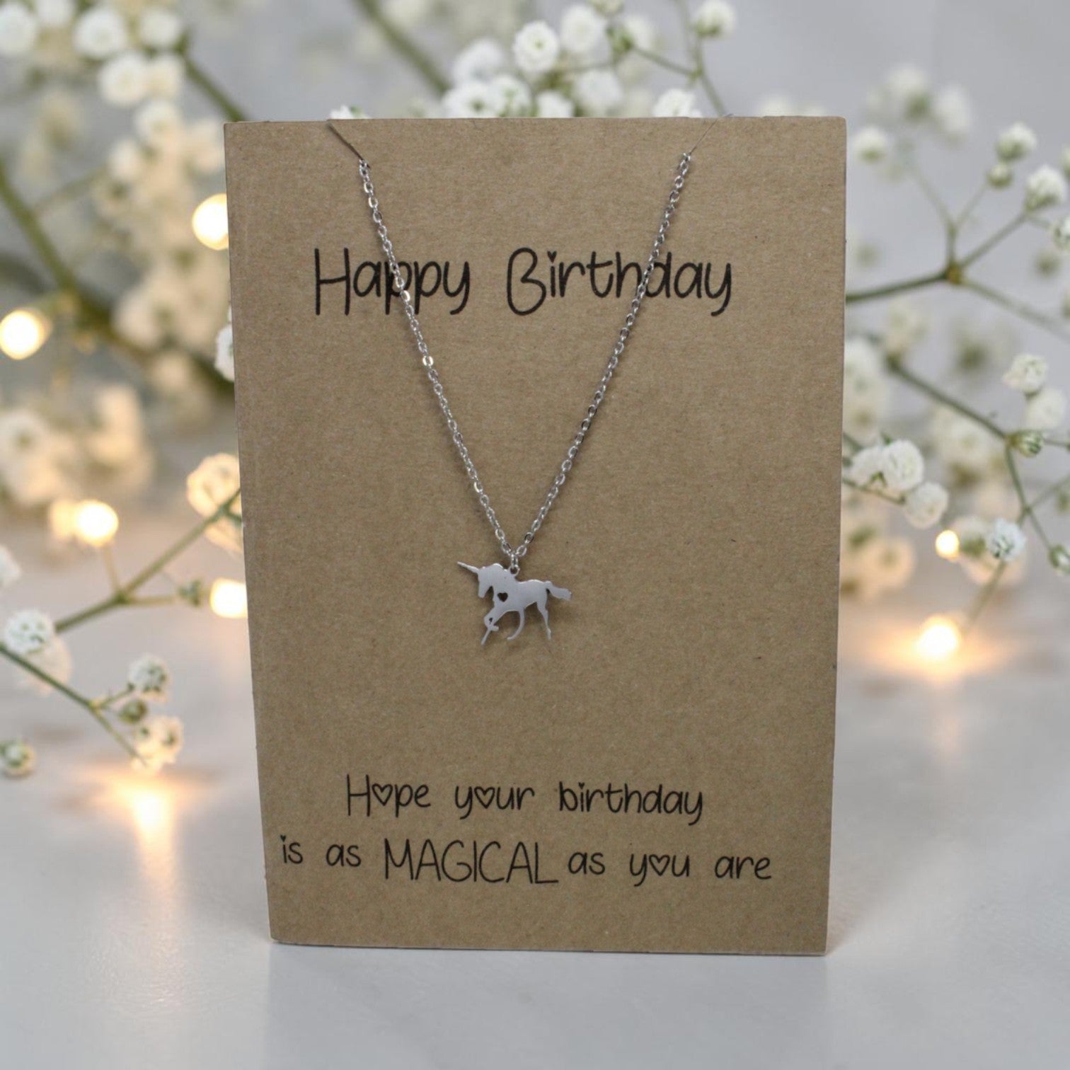 Unicorn Pendant & Chain - Card 15