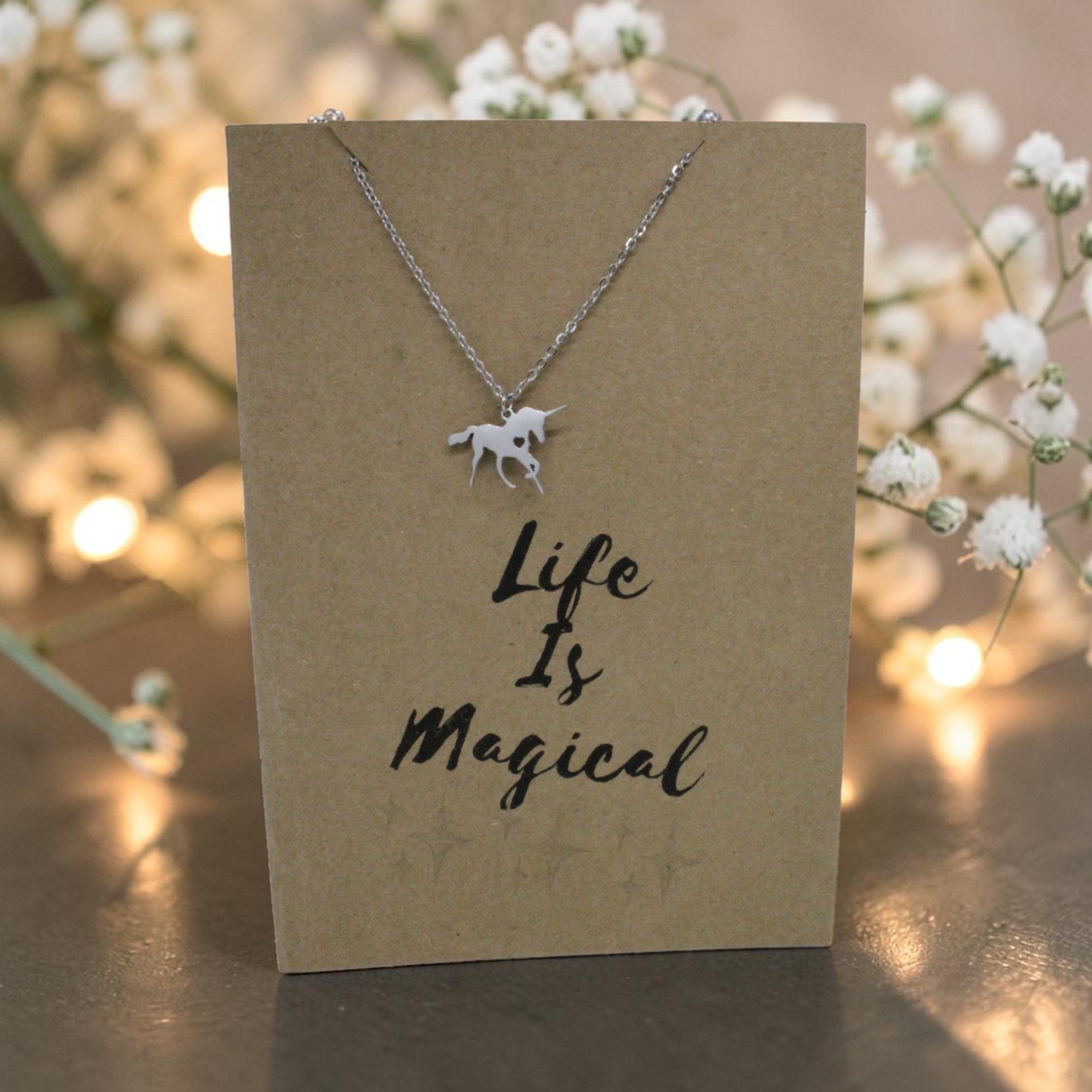 Unicorn Pendant & Chain - Card 48