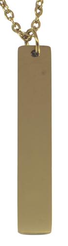 Personalized Gold Plated Vertical Bar Pendant & Chain