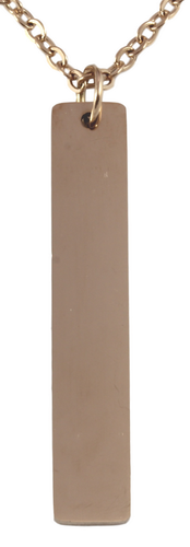 Personalized Rose Gold Plated Vertical Bar Pendant & Chain
