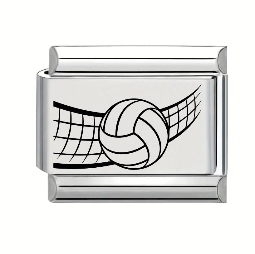 9mm Laser Engraved Charm - Volleyball