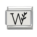 9mm Laser Italian Charm - Letter W
