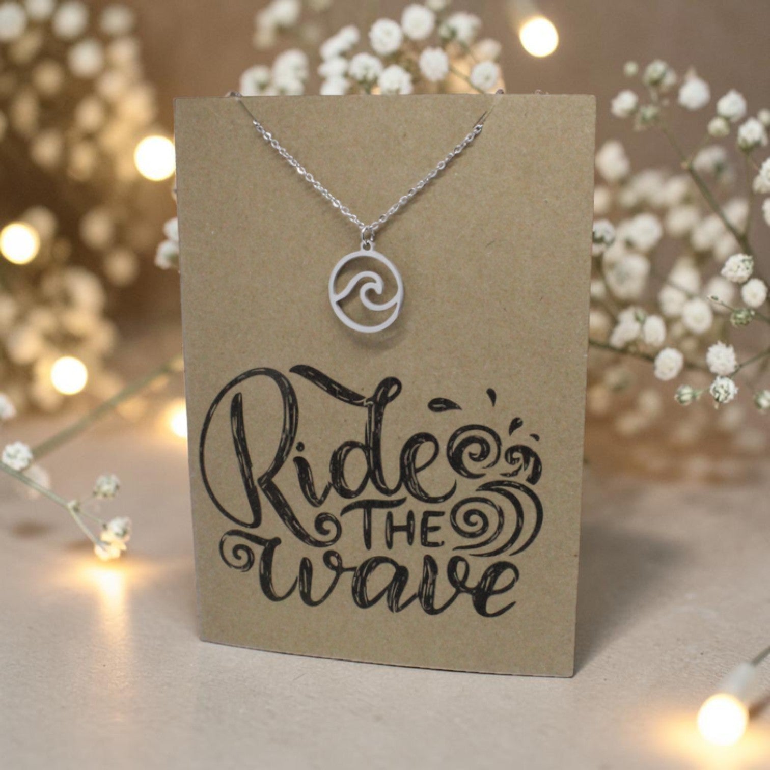 Wave Pendant & Chain - Card 164