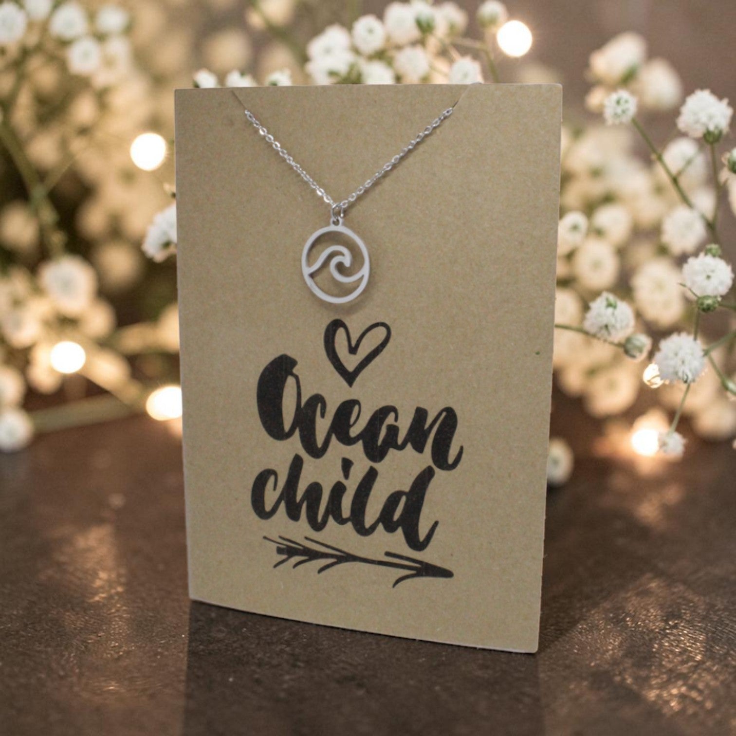 Wave Pendant & Chain - Card 165