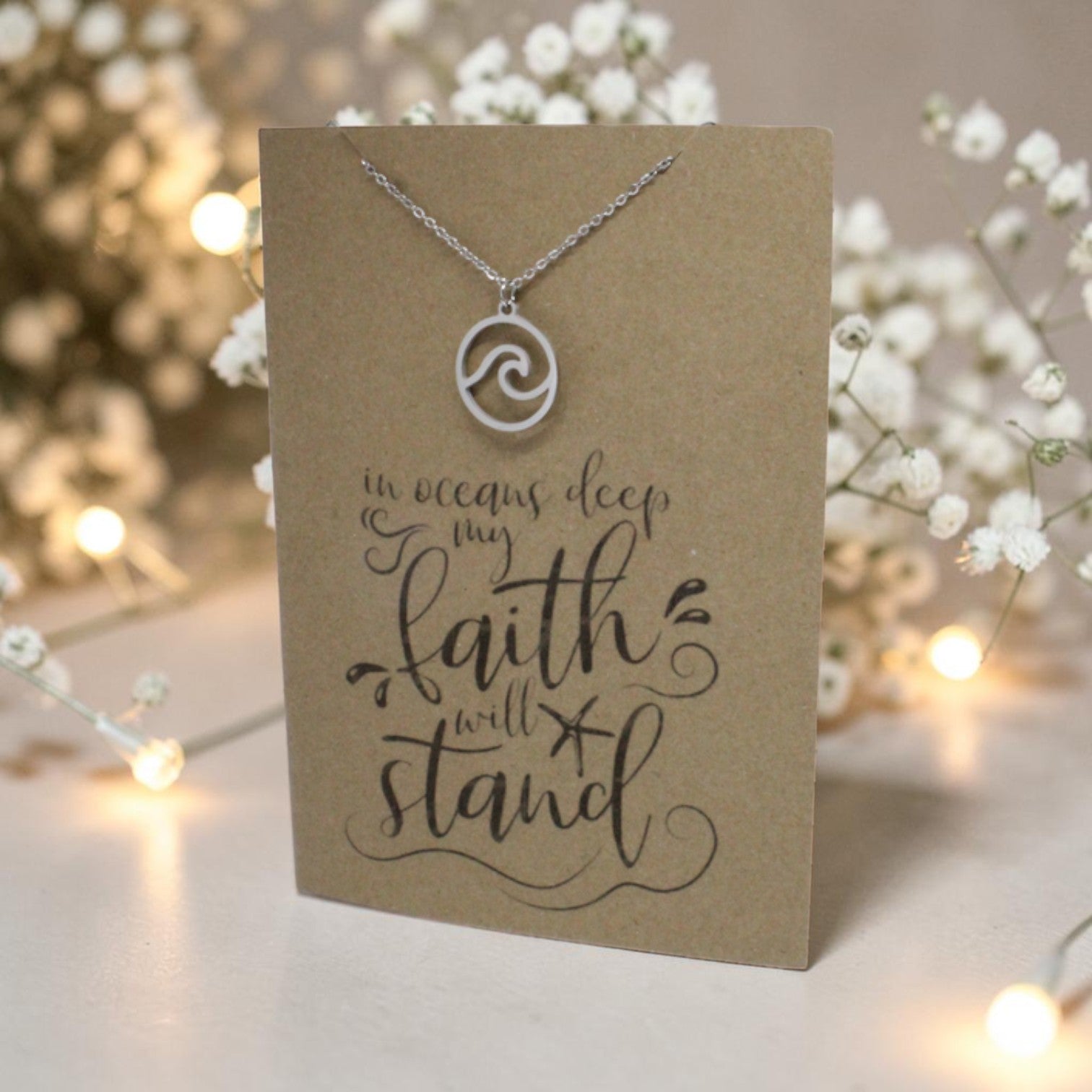 Wave Pendant & Chain - Card 166