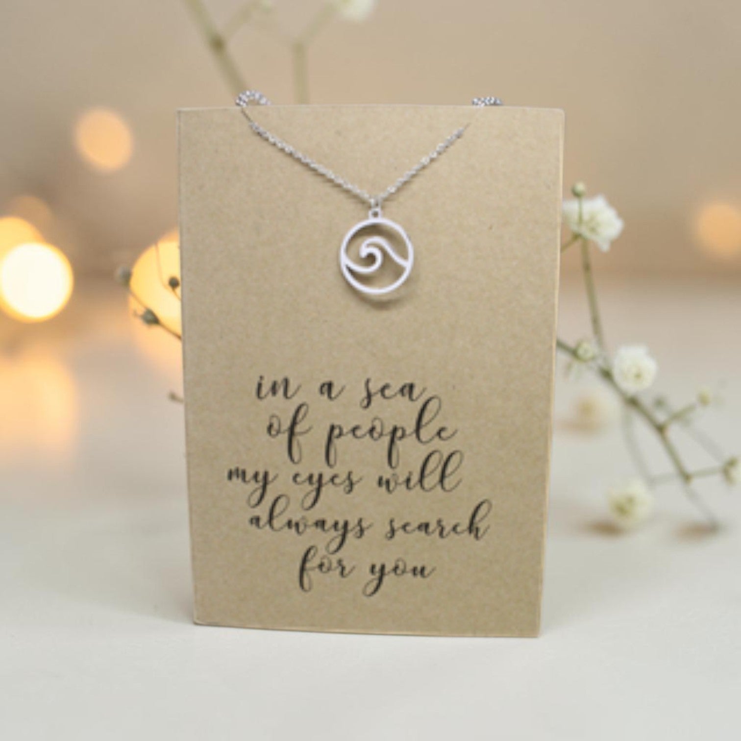 Wave Pendant & Chain - Card 205
