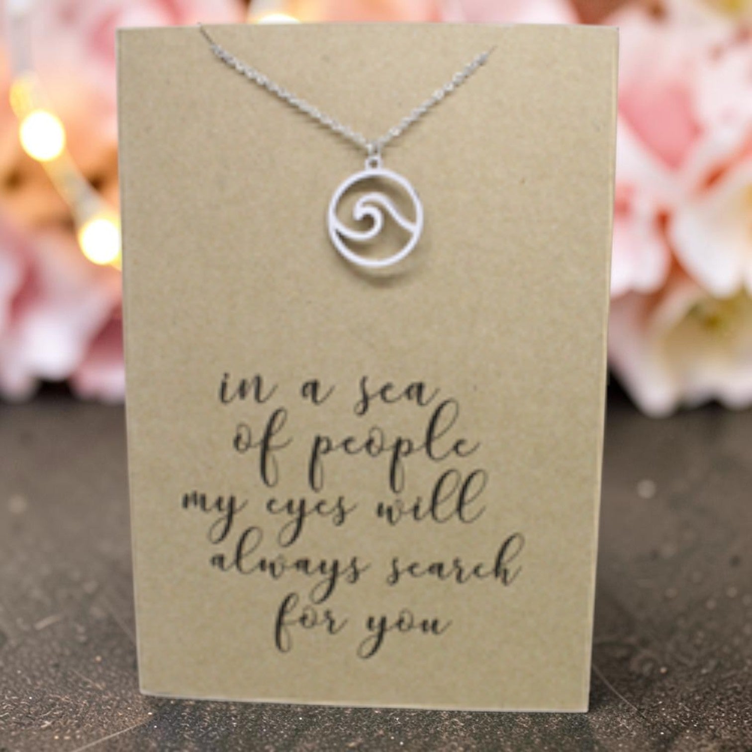 Wave Pendant & Chain - Card 205