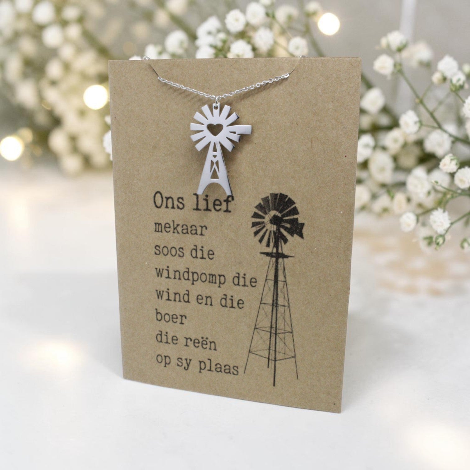Windmill Pendant & Chain - Card 102