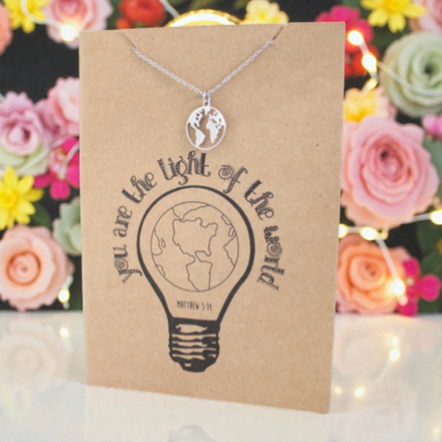 World Pendant & Chain - Card 285