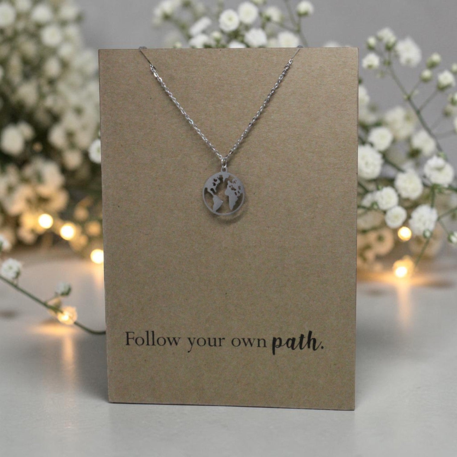 World Pendant & Chain - Card 45