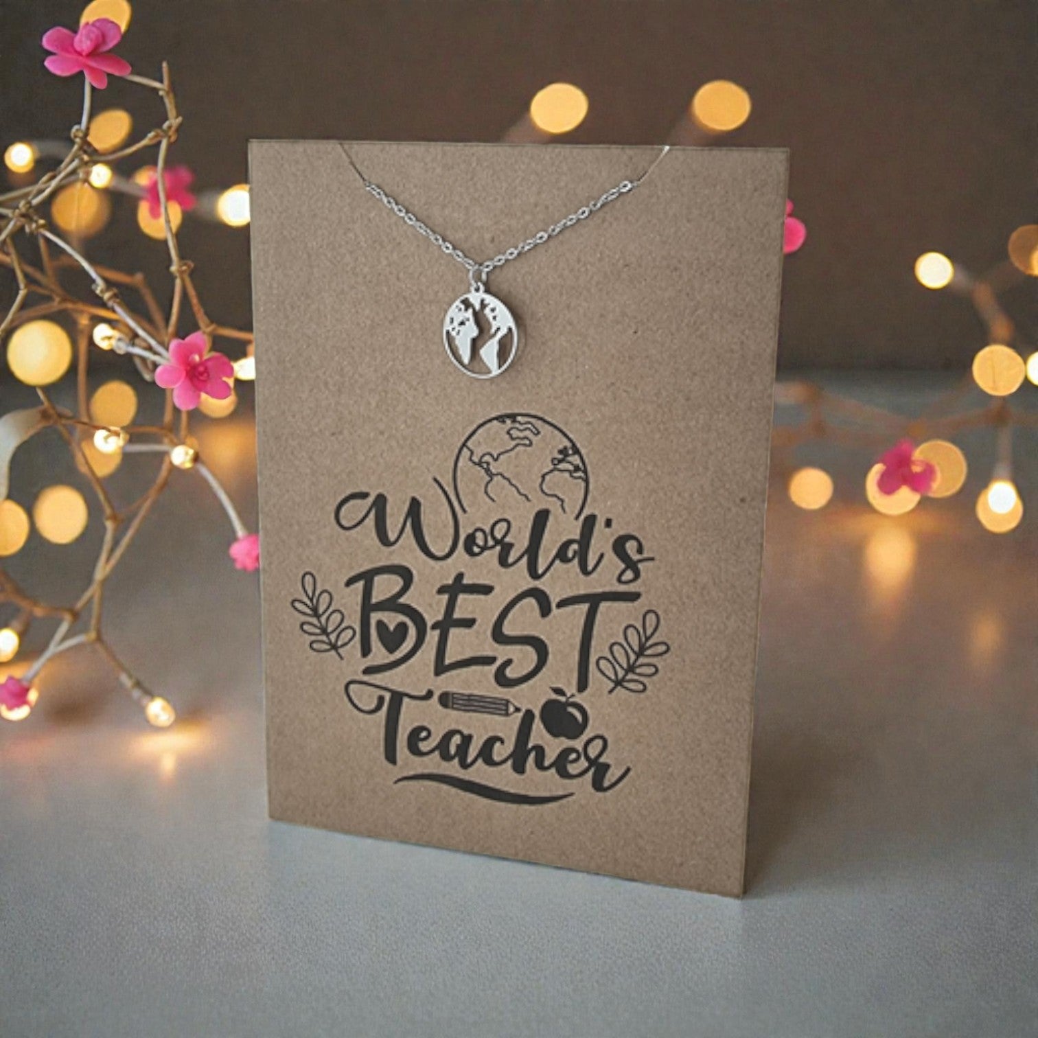 World Pendant & Chain - Card 461