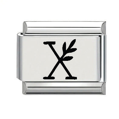 9mm Laser Italian Charm - Letter X