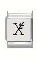 13mm Laser Italian Charm - Letter X
