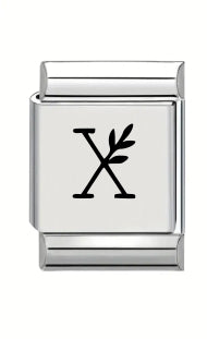 13mm Laser Italian Charm - Letter X