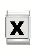 13mm Laser Italian Charm - Plain Letter X