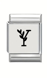 13mm Laser Italian Charm - Letter Y