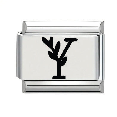 9mm Laser Italian Charm - Letter Y