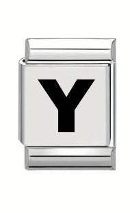 13mm Laser Italian Charm - Plain Letter Y