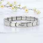 9mm Superlink Engraved Italian Charm Bracelet