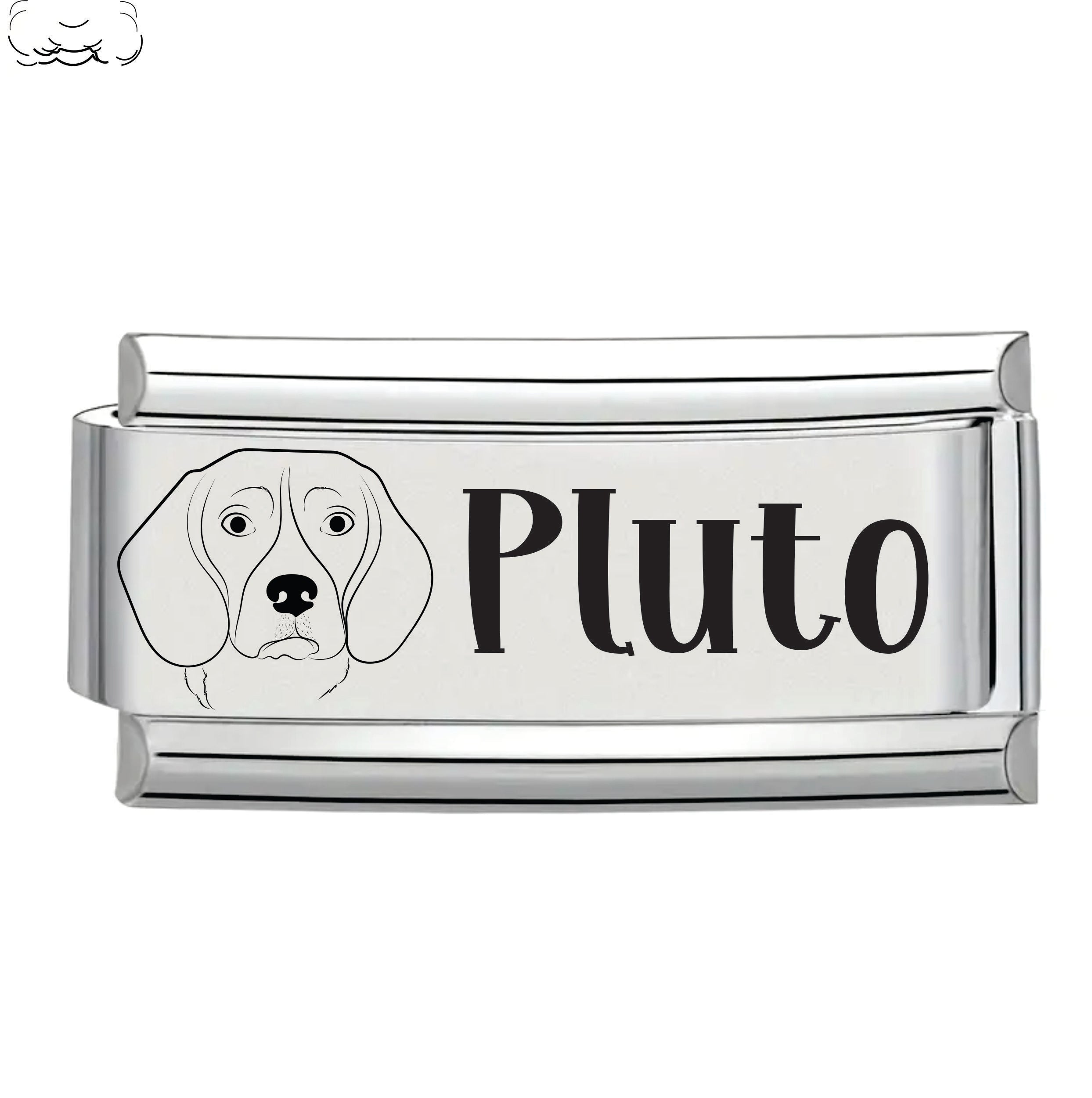 9mm Dog Engraved Personalized Superlink Italian charm