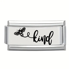 9mm Laser Italian Charm - Bee Kind Superlink