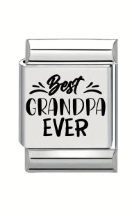 13mm Laser Engraved Charm - Best Grandpa Ever