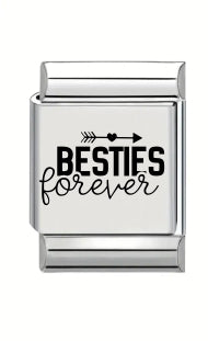 13mm Laser Engraved Charm - Besties Forever